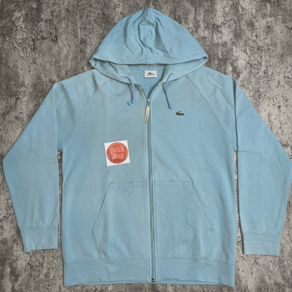 Sweater Zipper Hoodie / Switer Zipper Hoodie Lacoste Tosca Blue