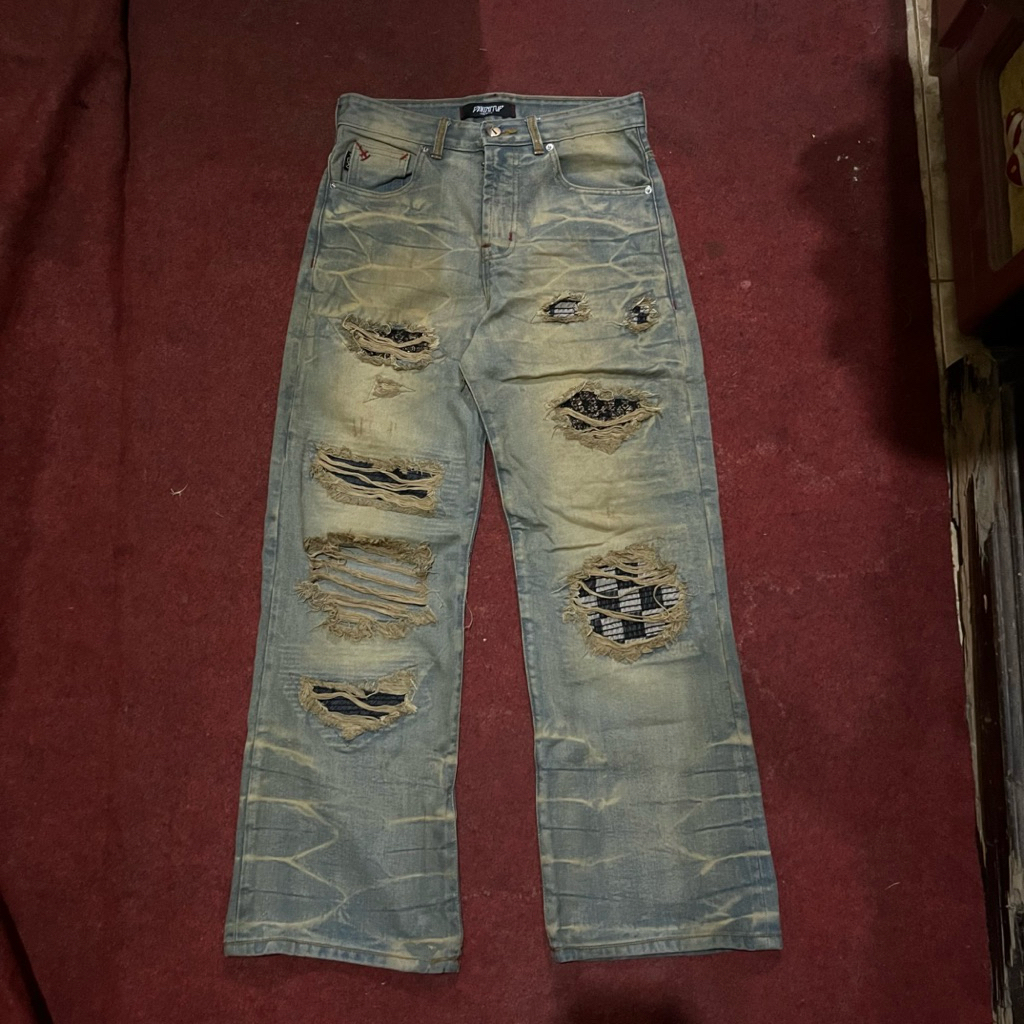 denimitup baggy h1 vintage carbon blue size 28