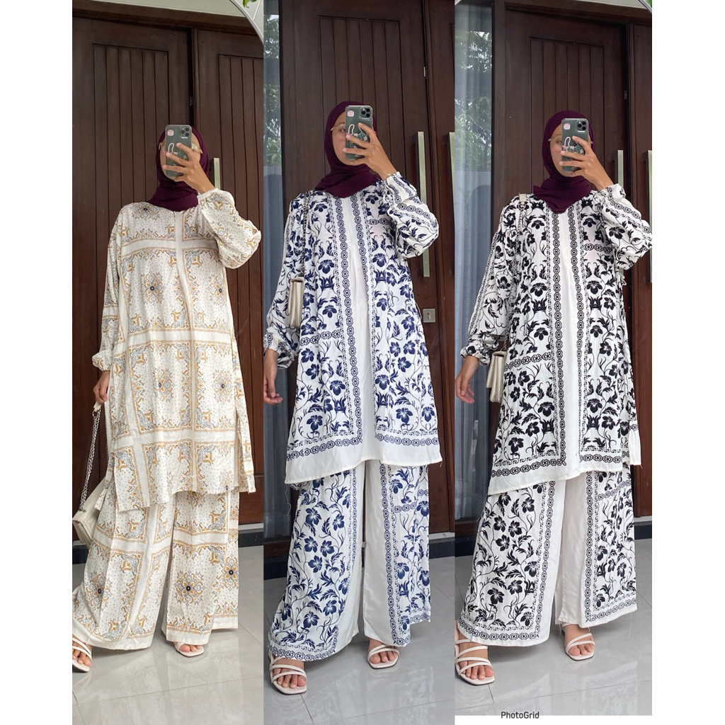 ONE SET / SETELAN  CELANA KULOT RAYON VISCOSE BUSUI