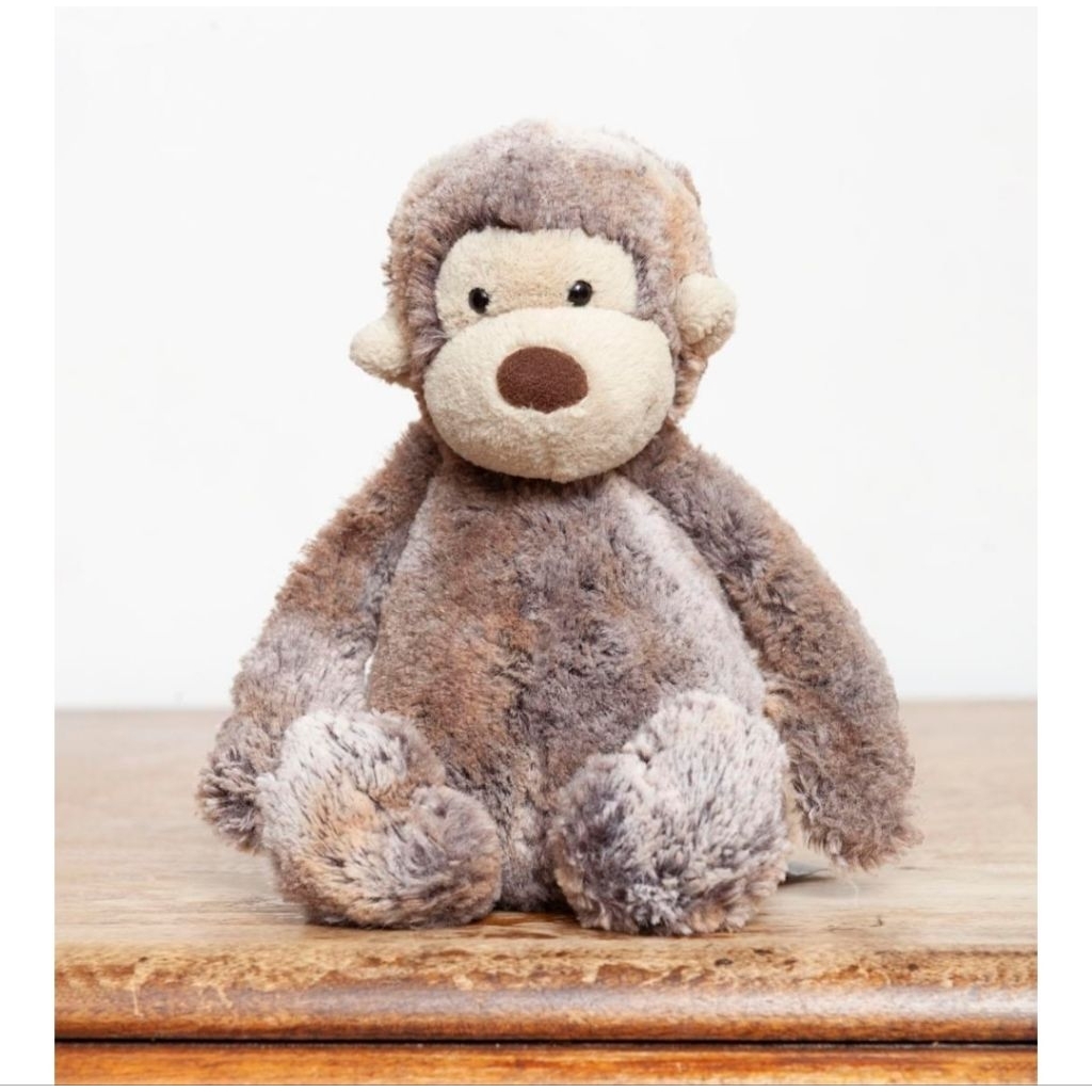 BONEKA JELLYCAT COSIE KITTEN CLOSED EYES RARE - JELLYCAT BASHFUL MOSS MONKEY