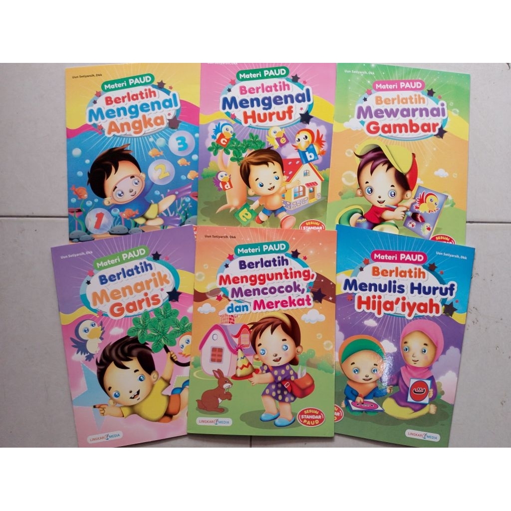 Buku Paket PAUD isi 6 buku komplit full colour - Lingkar media
