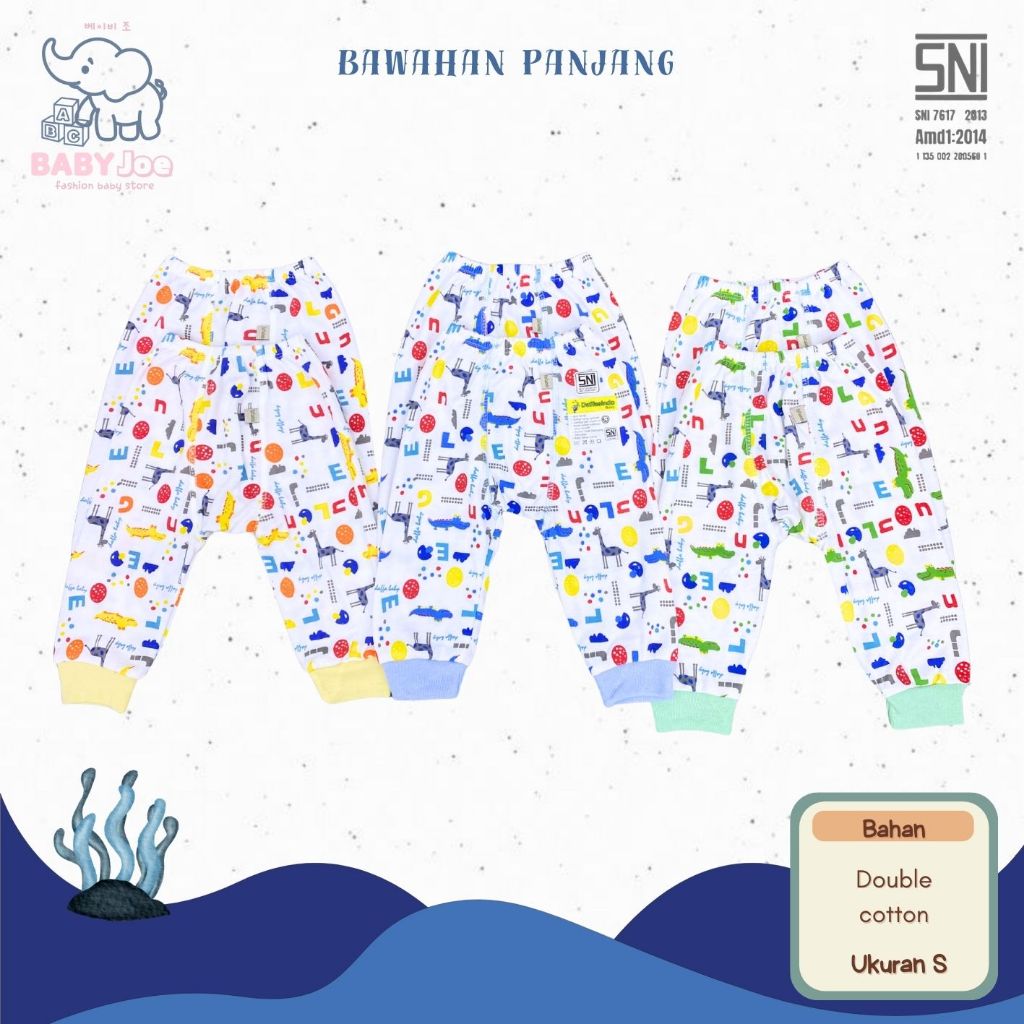 BABYJOESTORE - 1 Lusin Celana Panjang  Bayi 1-2 Tahun Motif Animal
