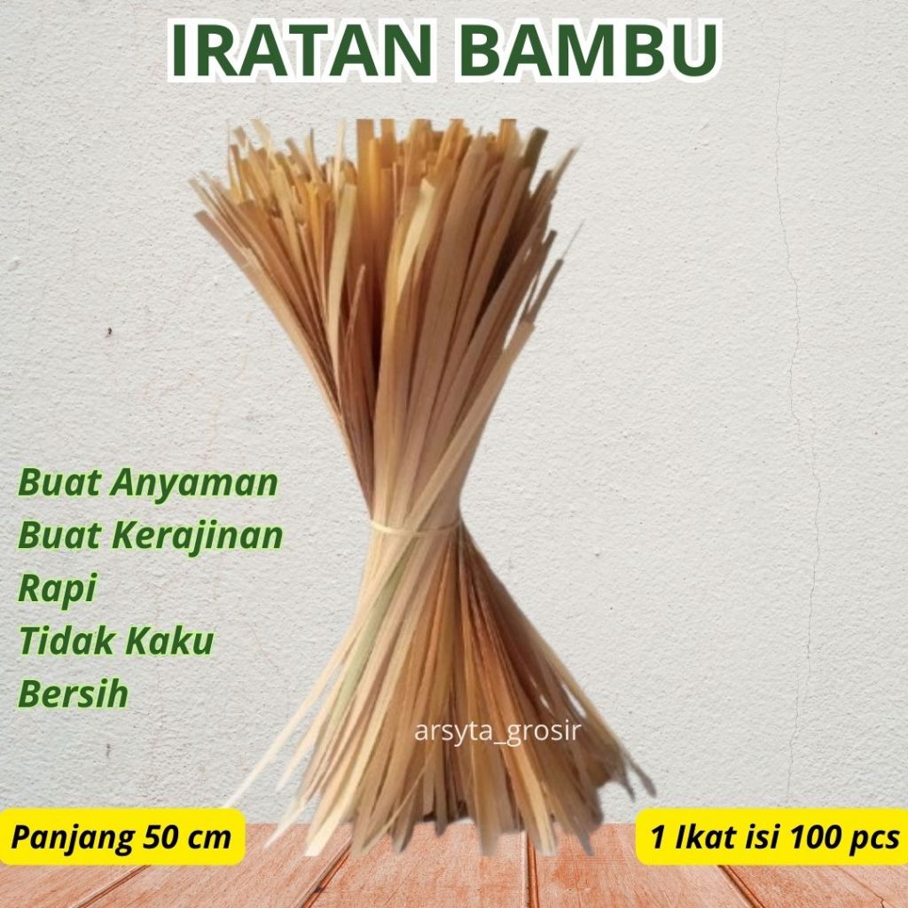 Iratan bambu anyaman / Iratan bambu unutk kerajinan isi 100 pcs