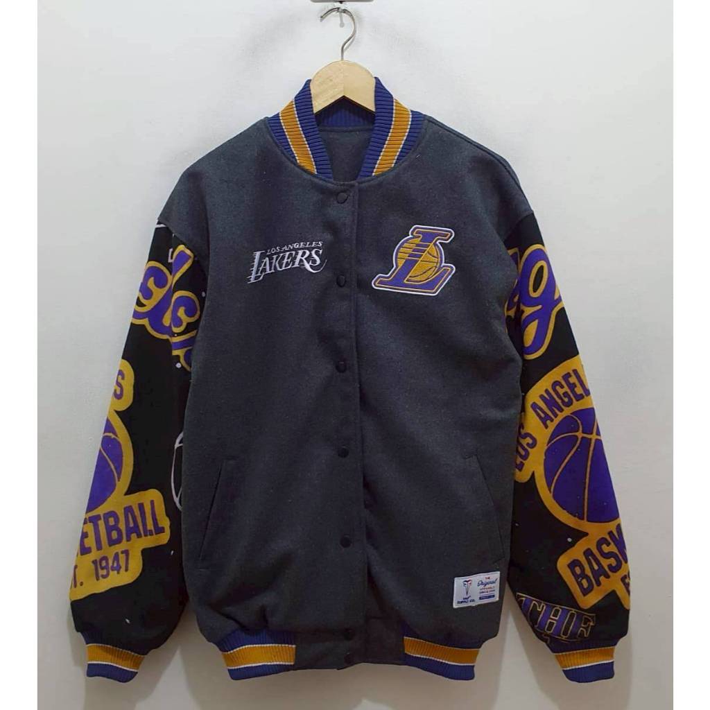 VARSITY JAKET BASKETBALL LAKERS ON HAND GREY