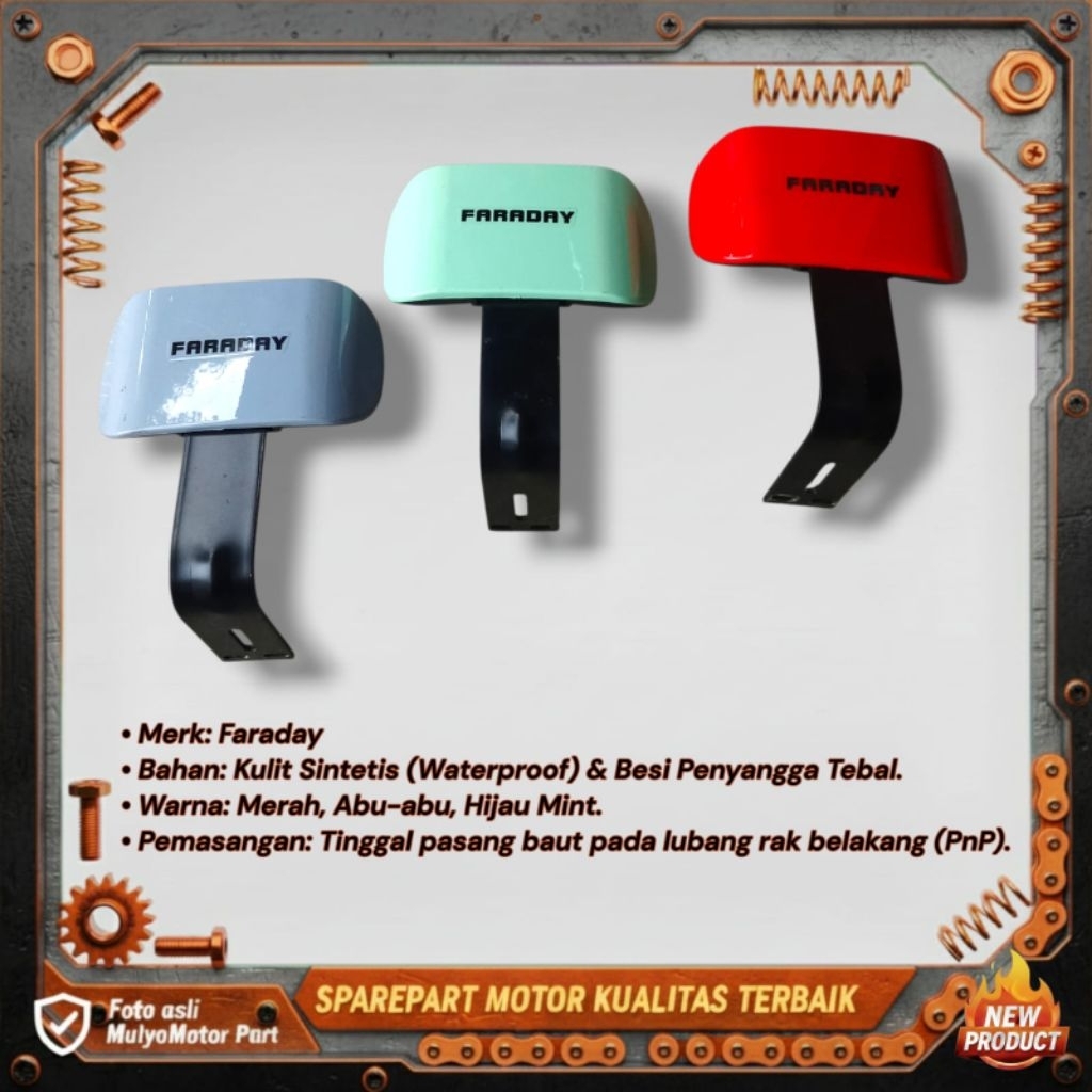 Sandaran Sepeda Listrik Universal Merk Faraday - Backrest Jok Belakang Uwinfly Exotic Goda Pacific