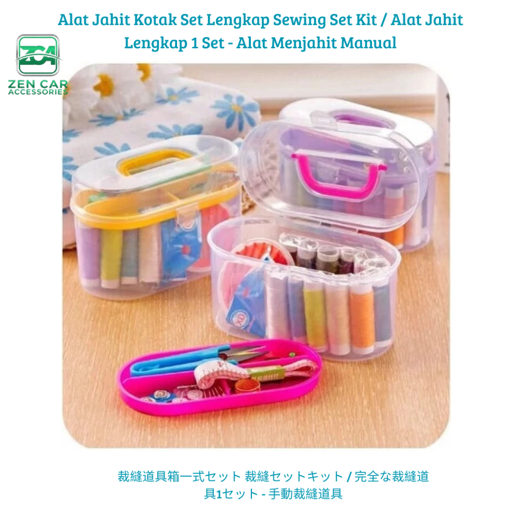 Alat Jahit Kotak Set Lengkap Sewing Set Kit / Alat Jahit Lengkap 1 Set - Alat Menjahit Manual