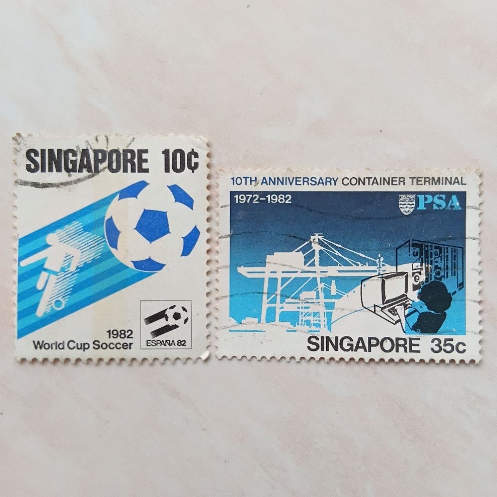 Perangko Prangko Kuno Singapore Singapura 1982 Seri Campur 2 Pcs - YN3115