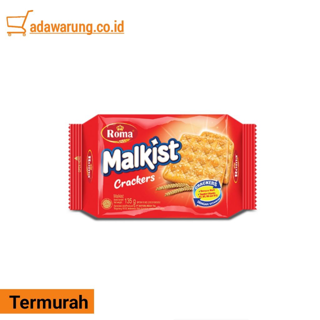Roma Malkist Crackers 135g Biskuit Malkist Renyah Gurih Tahan Lama