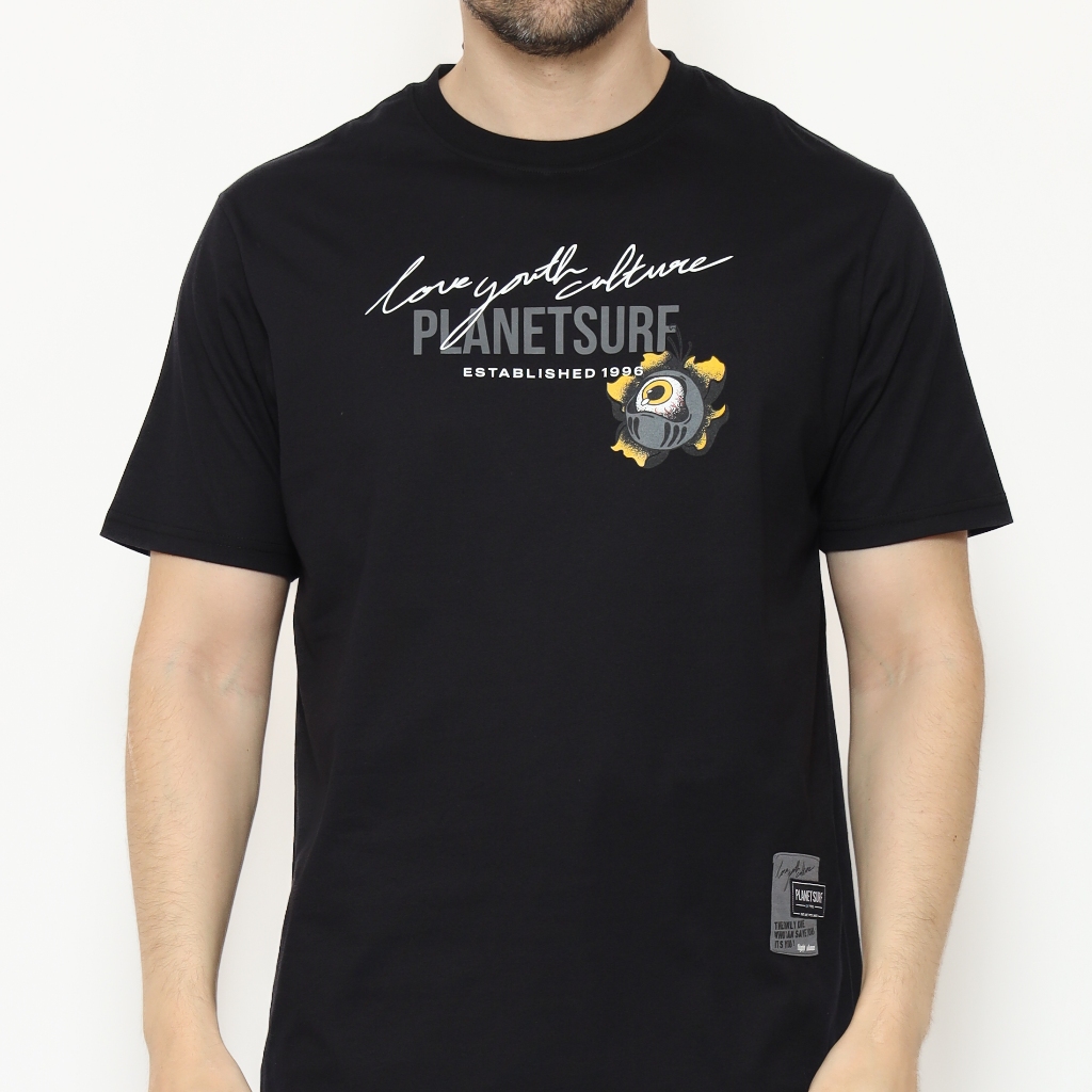 Planet Surf Clothing Kaos Lengan Pendek Shiryu Men Tee Black Planet Surf