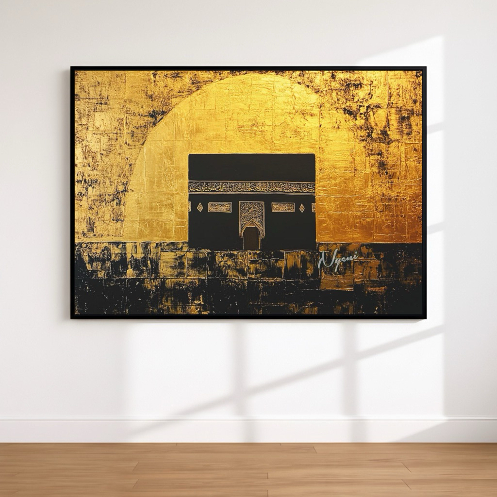 Lukisan dinding aesthetic kabah masjidil haram mekkah