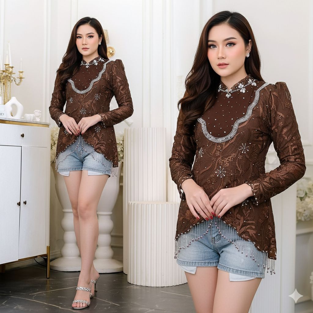 {Toko.Sky} Kebaya Fuji Premium/Kebaya Wanita Modern/Kebaya Remaja Tille Mix Payet