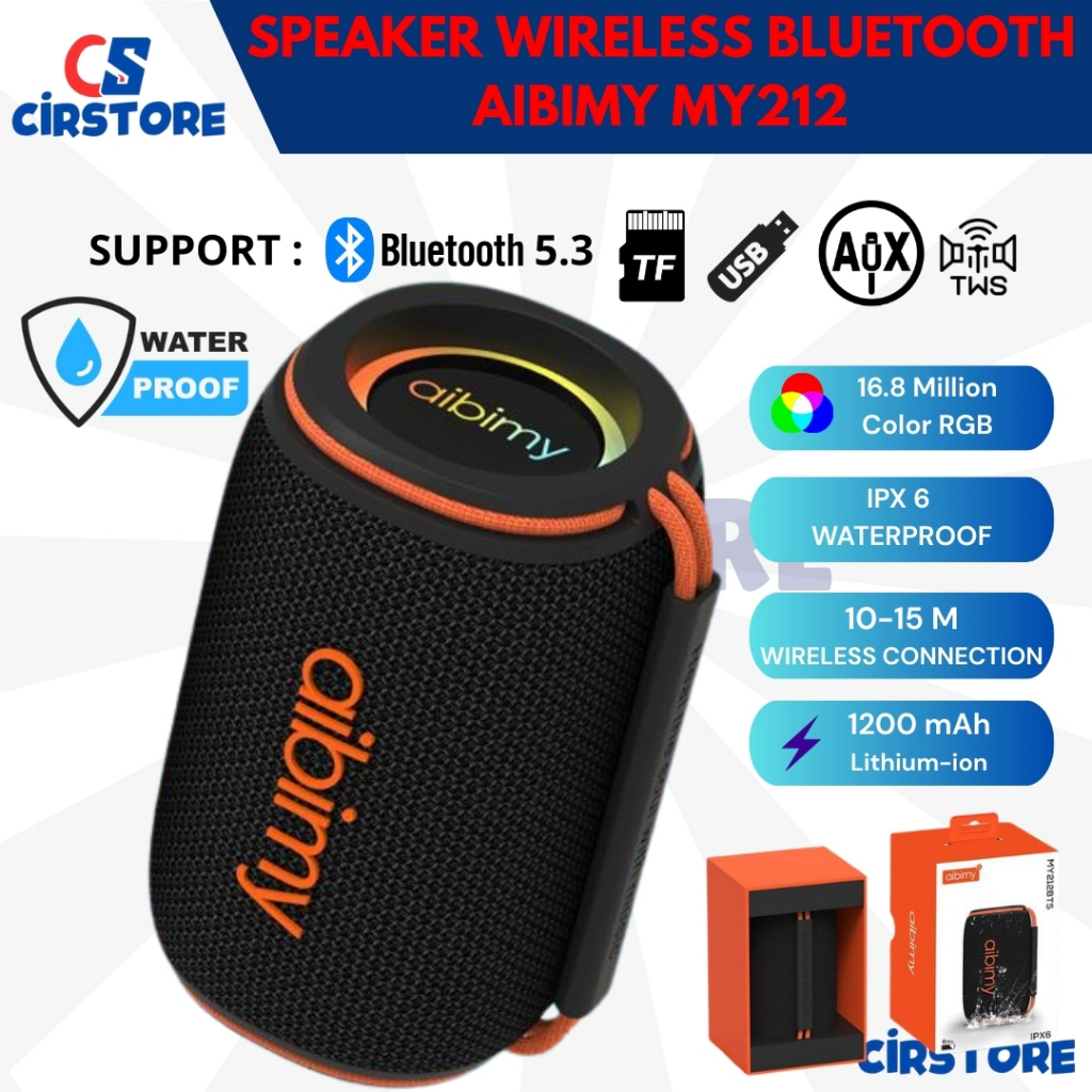 AIBIMY MY212 Speaker Bluetooth RGB USB TF CARD Anti air Speaker Bluetooth MY212 Wireless Mini charge