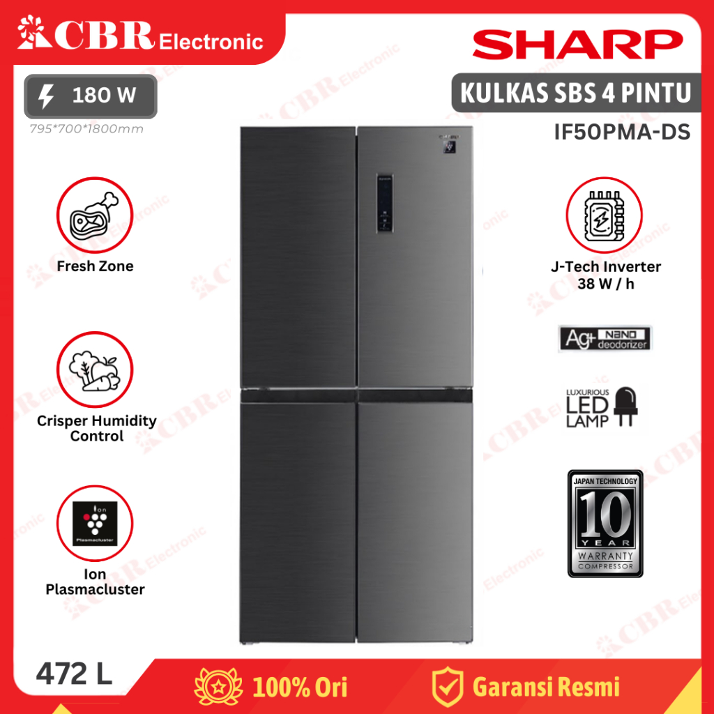 Kulkas SHARP 4 Pintu 472 L / IF50PMA-DS