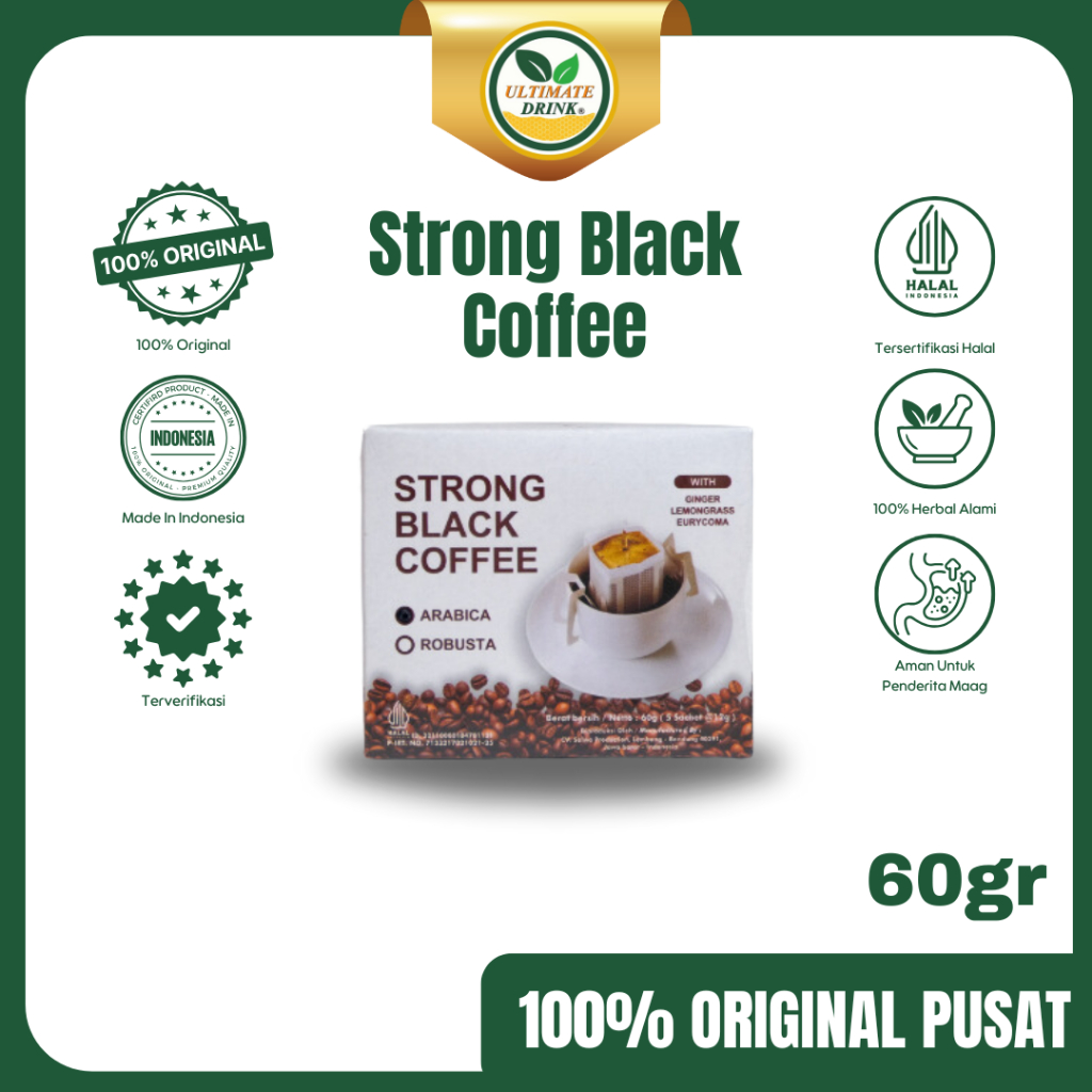Kopi Arabica Robusta Ultimate Drink JSR 100gr Minuman Herbal Instan Black Coffee Pasak Bumi Promil