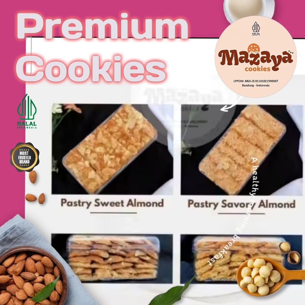 Mazaya - Kue Pastry Almond Manis | Homemade Crispy Almond PastryPastry Almond Gurih Renyah | Savory 