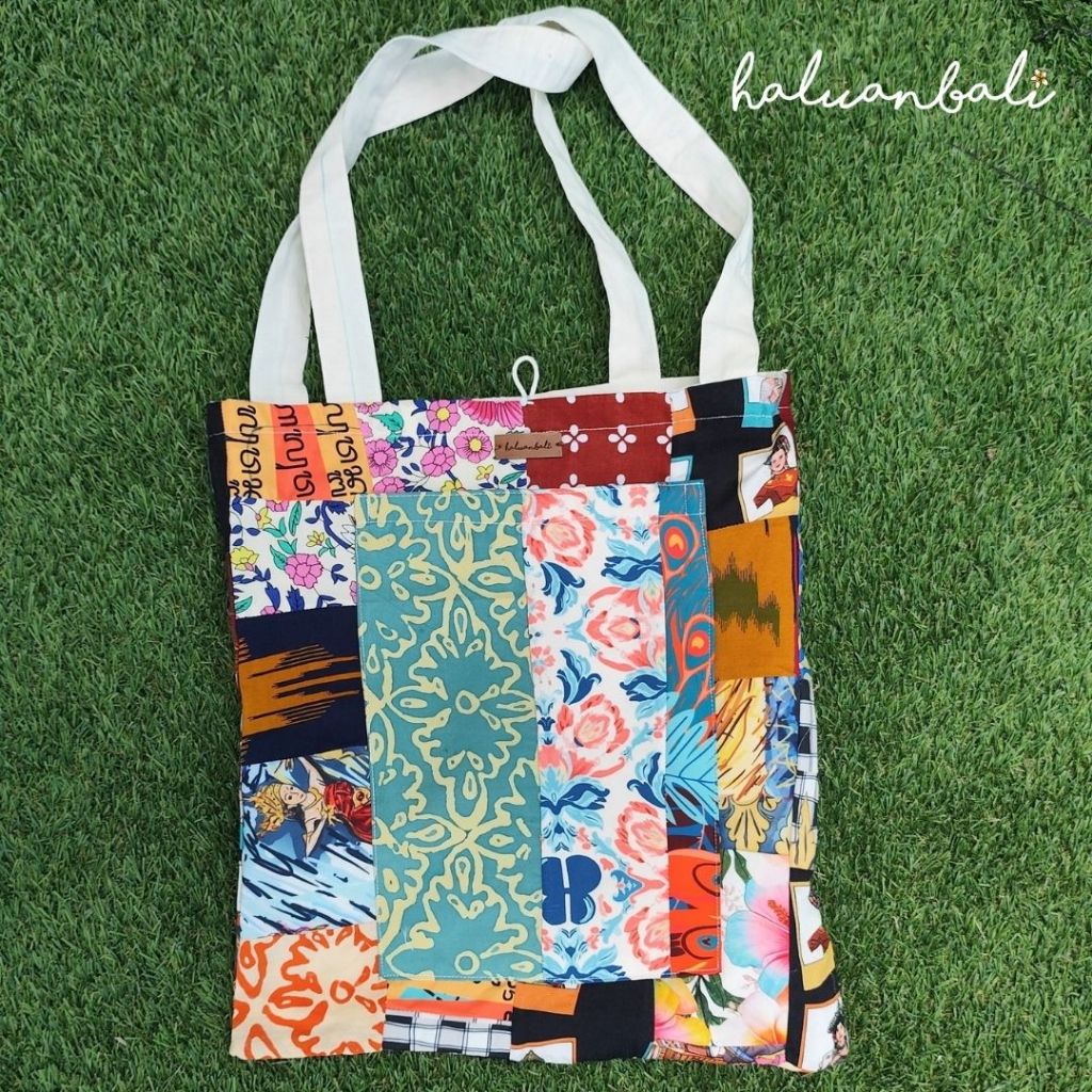 Totebag HaluanBali | Totebag Kain Perca Estetik | Totebag Wanita dan Pria