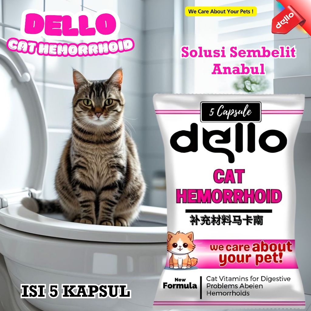 Obat Sembelit Kapsul untuk Kucing Sulit Susah Buang Air Besar Pup Poop BAB Wasir Konstipasi Ambeien 