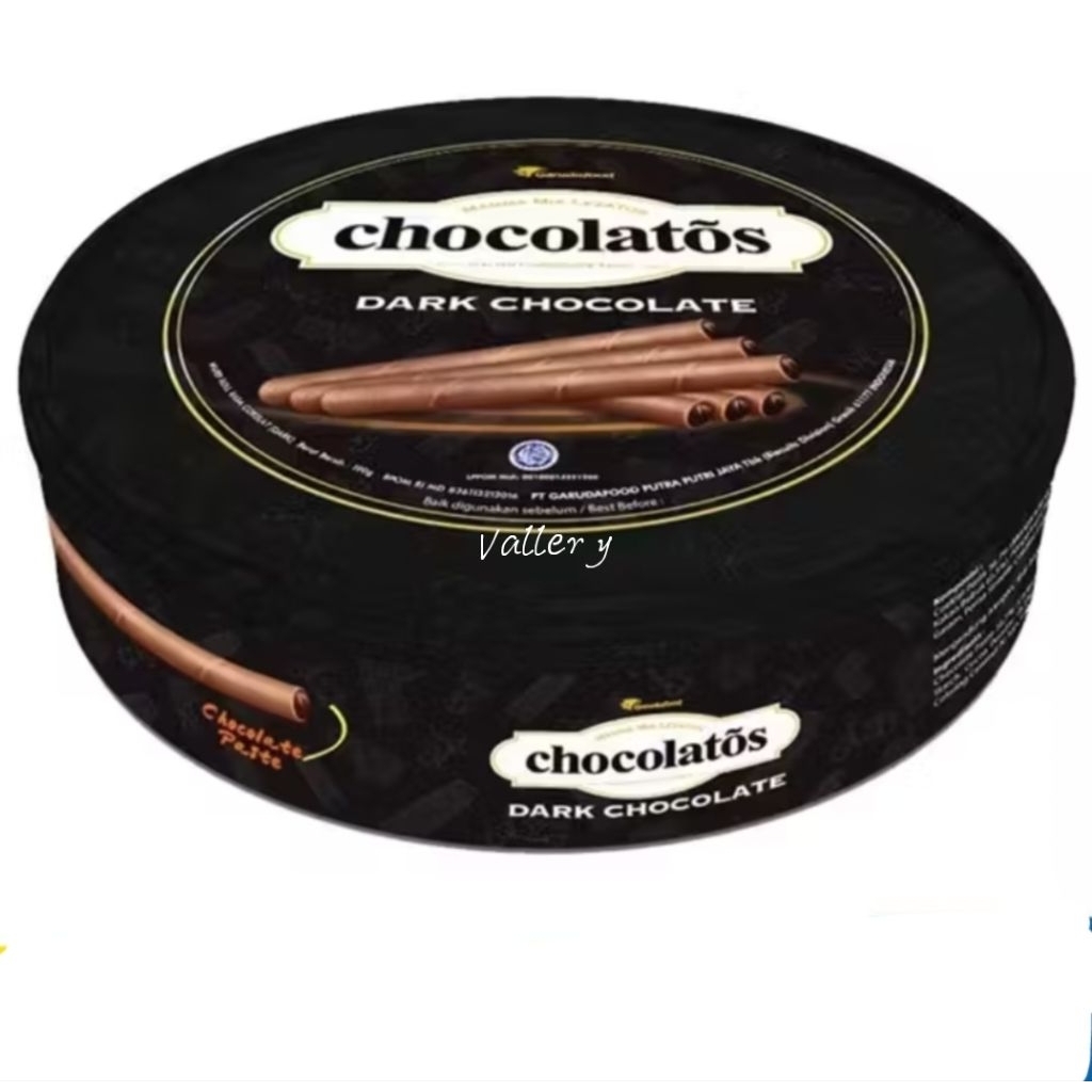 Chocolatos Wafer Roll Dark Kaleng 190 gram