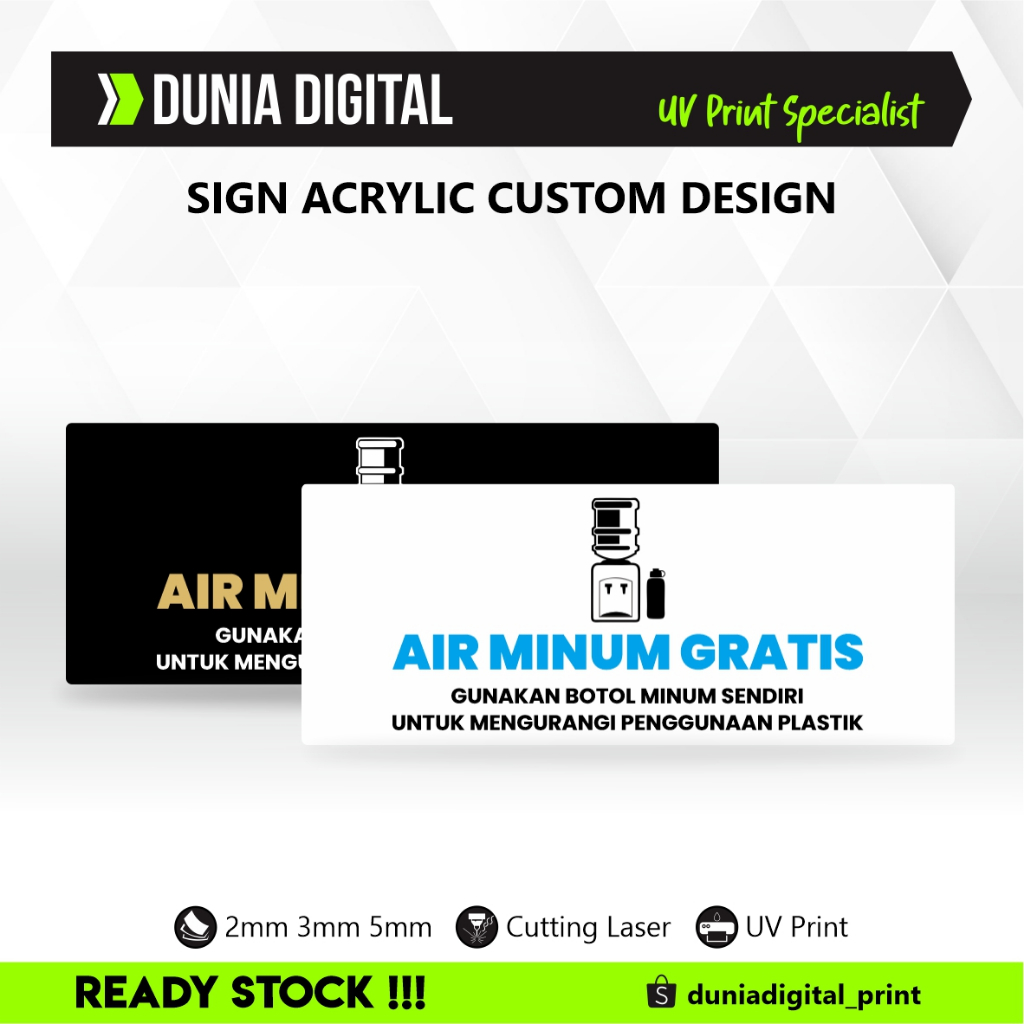Akrilik Sign - Air Minum gratis akrilik print uv