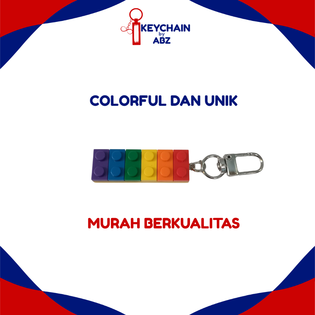 Gantungan Kunci Lego Rainbow Colorful | Gantungan Kunci Block Lego Colorful | Gantungan Kunci Rainbo