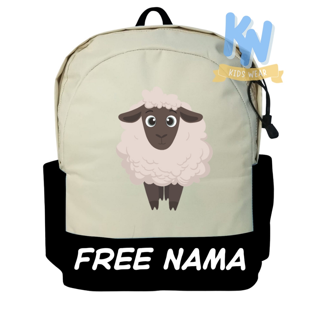 TAS SEKOLAH ANAK GAMBAR HEWAN DOMBA RANSEL SEKOLAH ANAK TK SD PAUD FREE NAMA