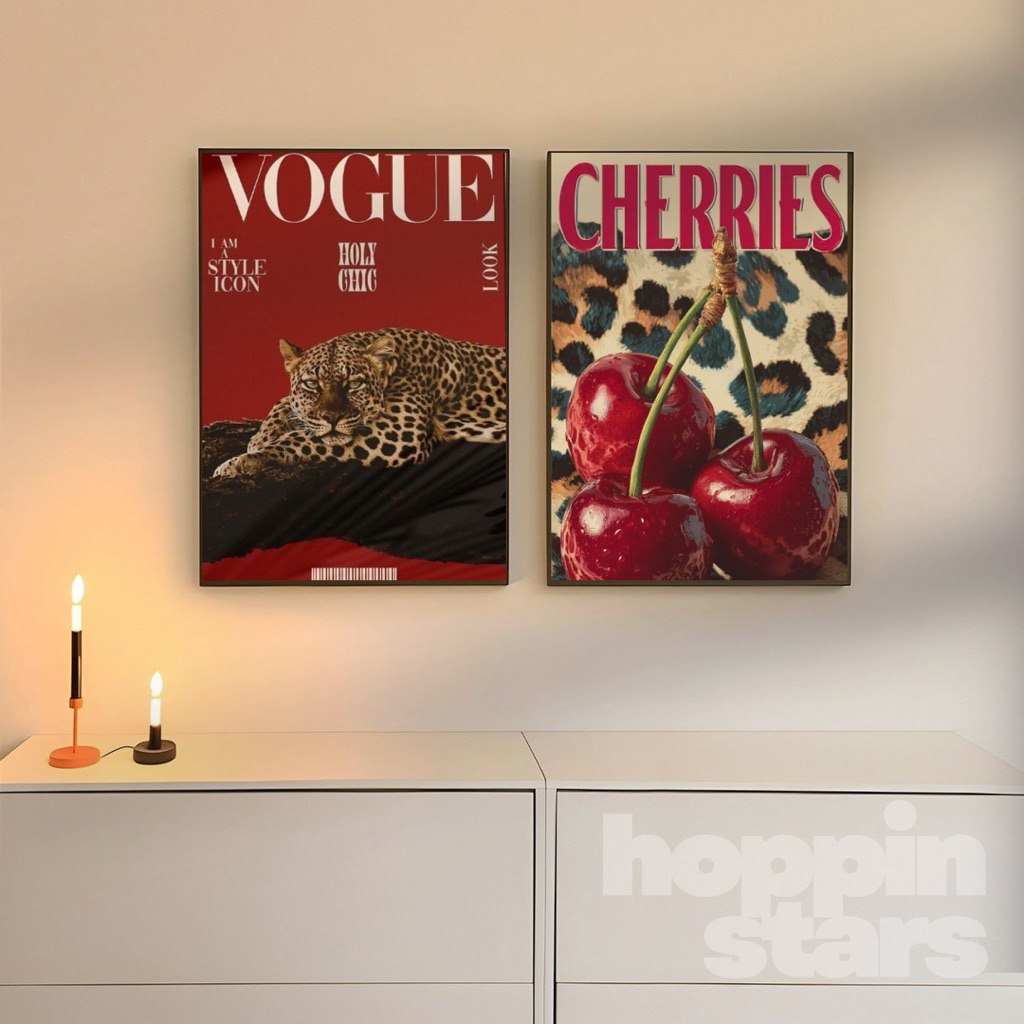 Hiasan Dinding Aesthetic Poster  mdf uk 20x28,5cm cherry cool aesthetic Musik Minimalis Walldecor Pa