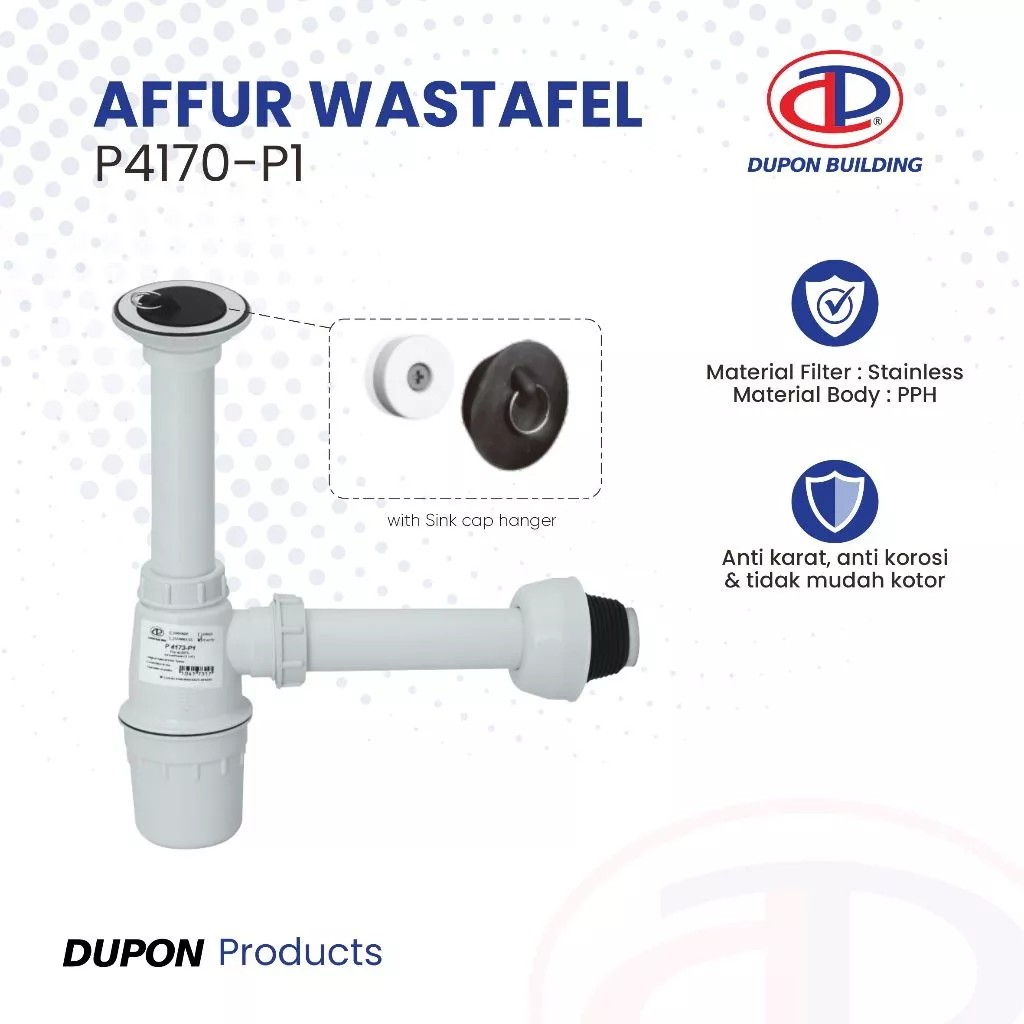 Afur Wastafel Dupon P4170-P1 / Sifon Wastafel / Buangan Wastafel
