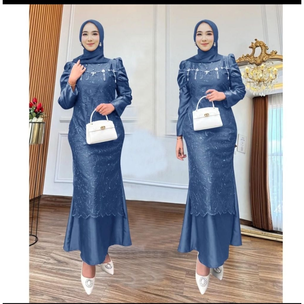 Maxi Nadira(NDR)uk M L XL/Gamis Model terbaru/Gamis tile Mutiara
