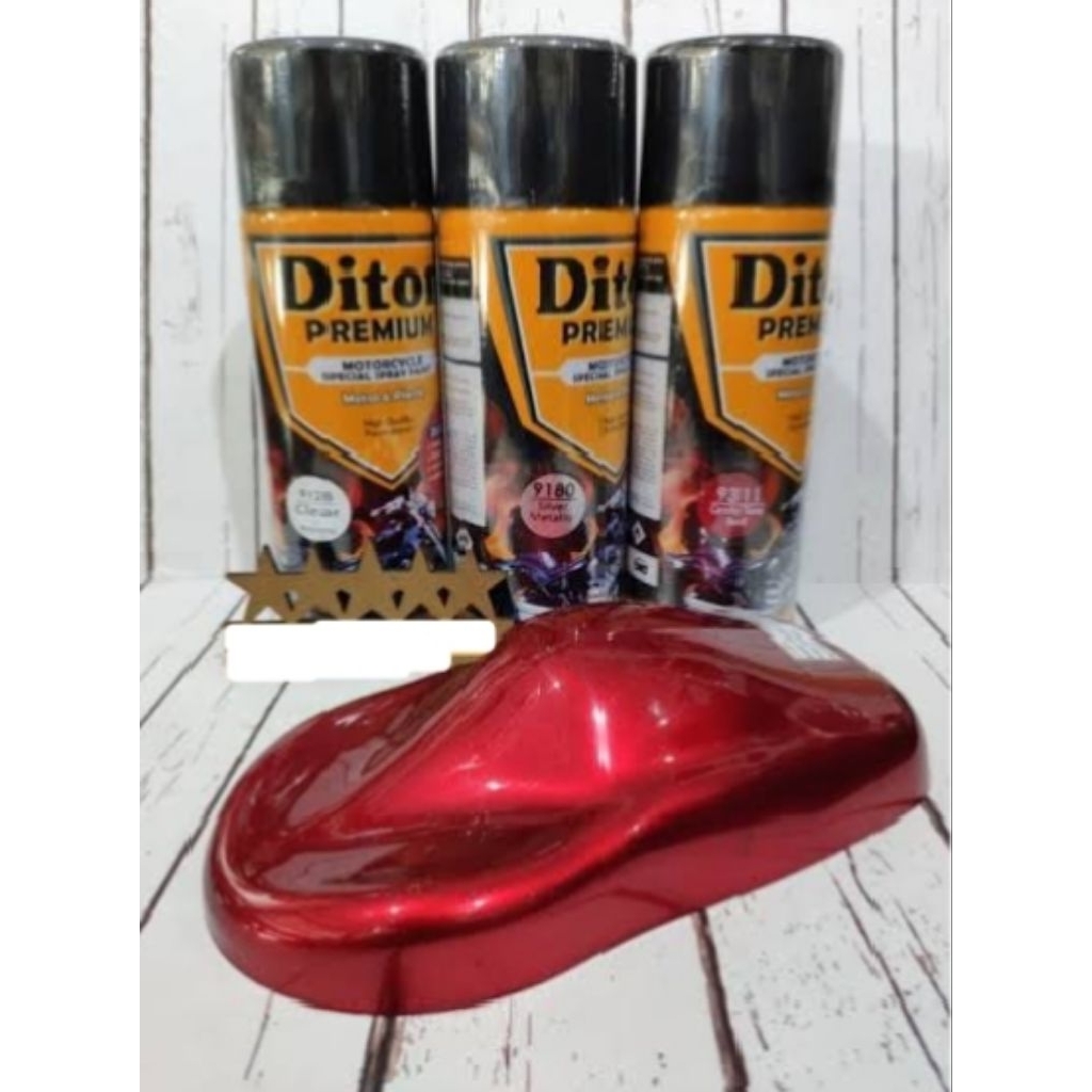 Pilok Cat Merah Candy Red Paket 3 klg Diton Premium Cat Semprot Sepeda Motor Mobil