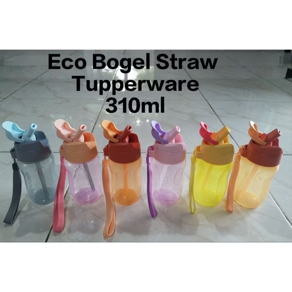Botol Eco Bogel Straw 310ml Tupperware Baru