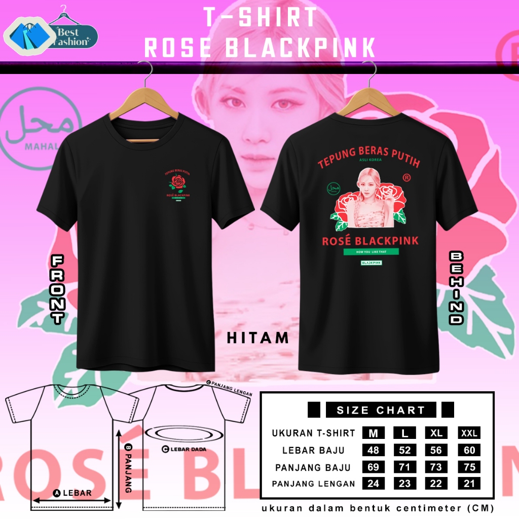 Kaos Plesetan Tepung Beras Rose Brand Rose Blackpink Tshirt Parodi Kata Kata Baju Distro