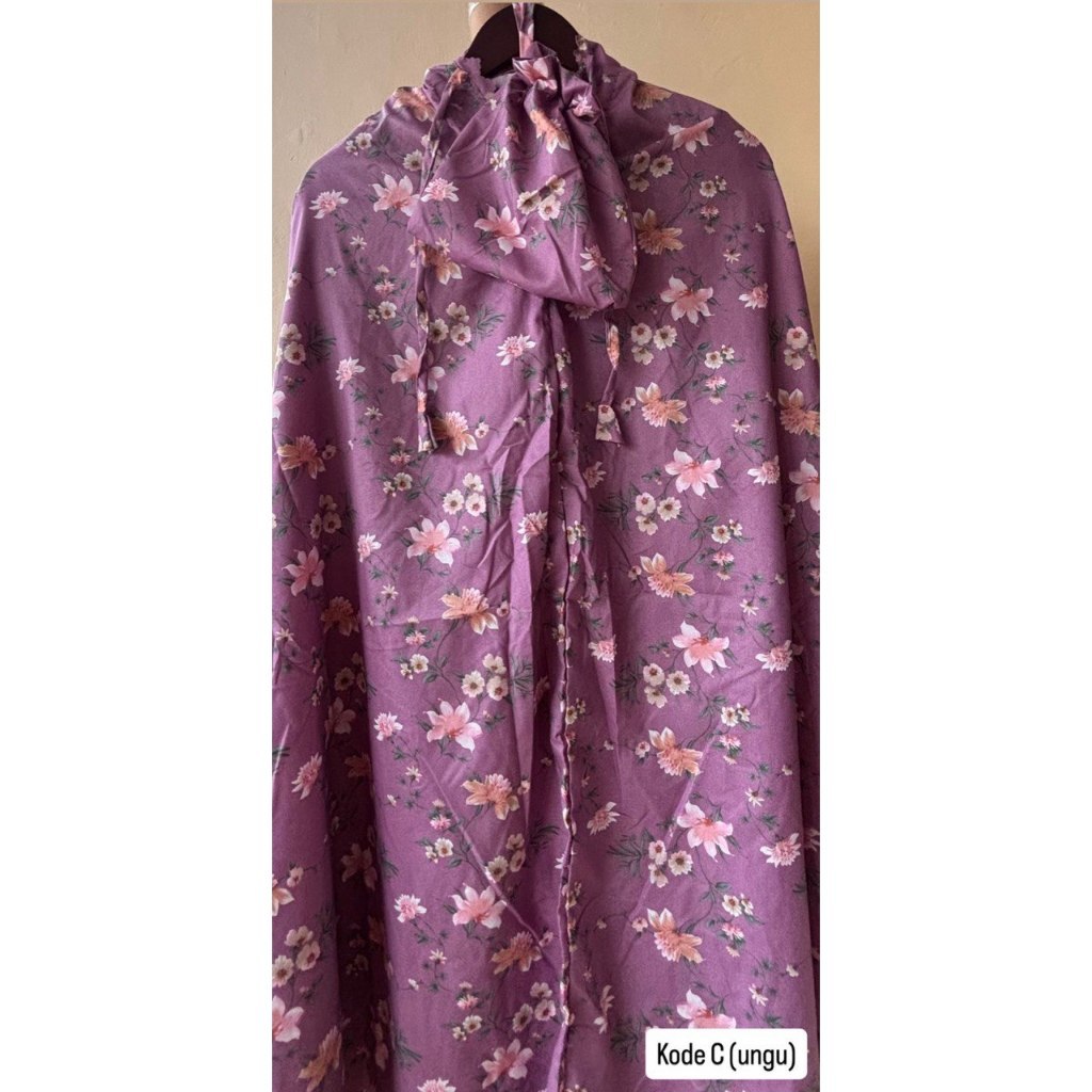 MUKENA TRAVEL MOTIF SLETING DEPAN + TAS POUCH