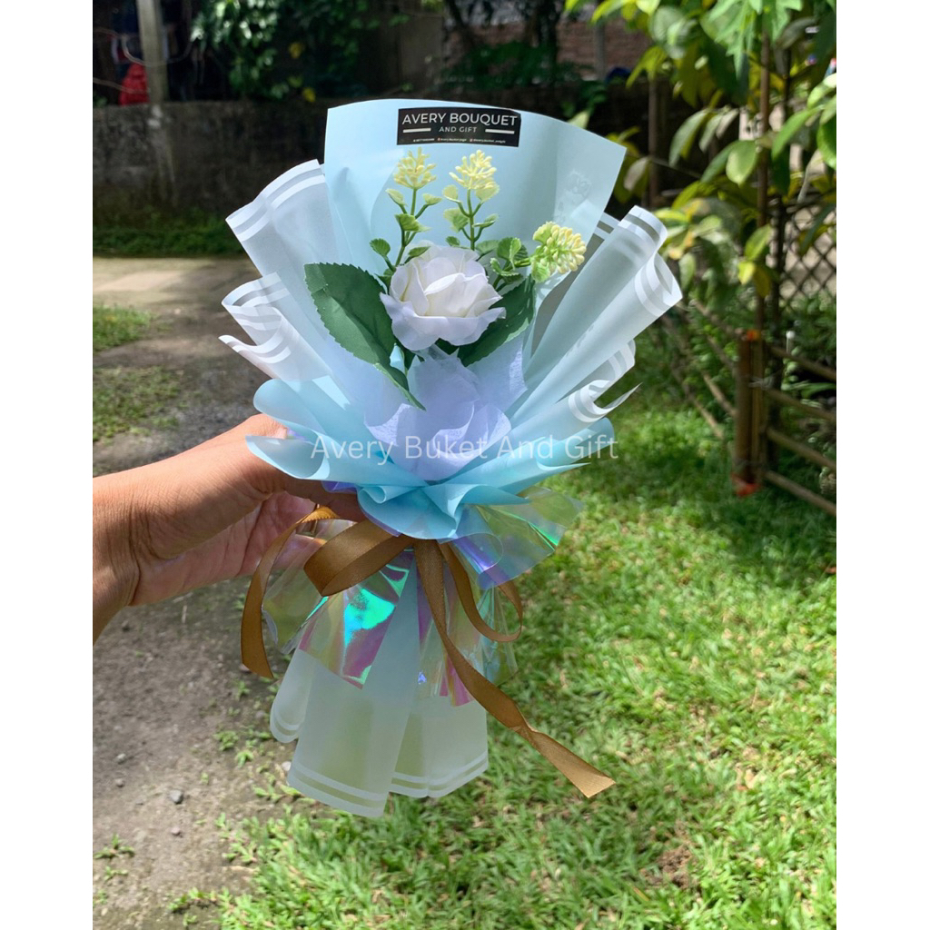 BUKET BUNGA SINGLE ROSE / BUKET BUNGA ARTIFICIAL 1 TANGKAI / BUKET MURAH / BUKET MURAH JOGJA / BUKET