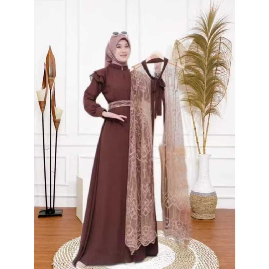 Gamis Wanita Terbaru2026 Ghamis Ibuibu Mewah Gamsil Simpel Dan Elegan Kekinian Maxy Dres Brokat Cewe