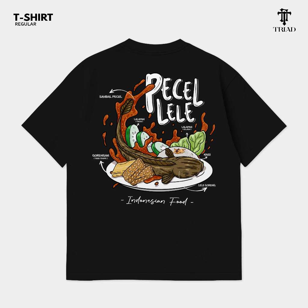 Kaos Indonesia Local Food Series SAMBEL PECEL LELE LALAPAN | Tshirt Culture Baju Distro Makanan Kuli