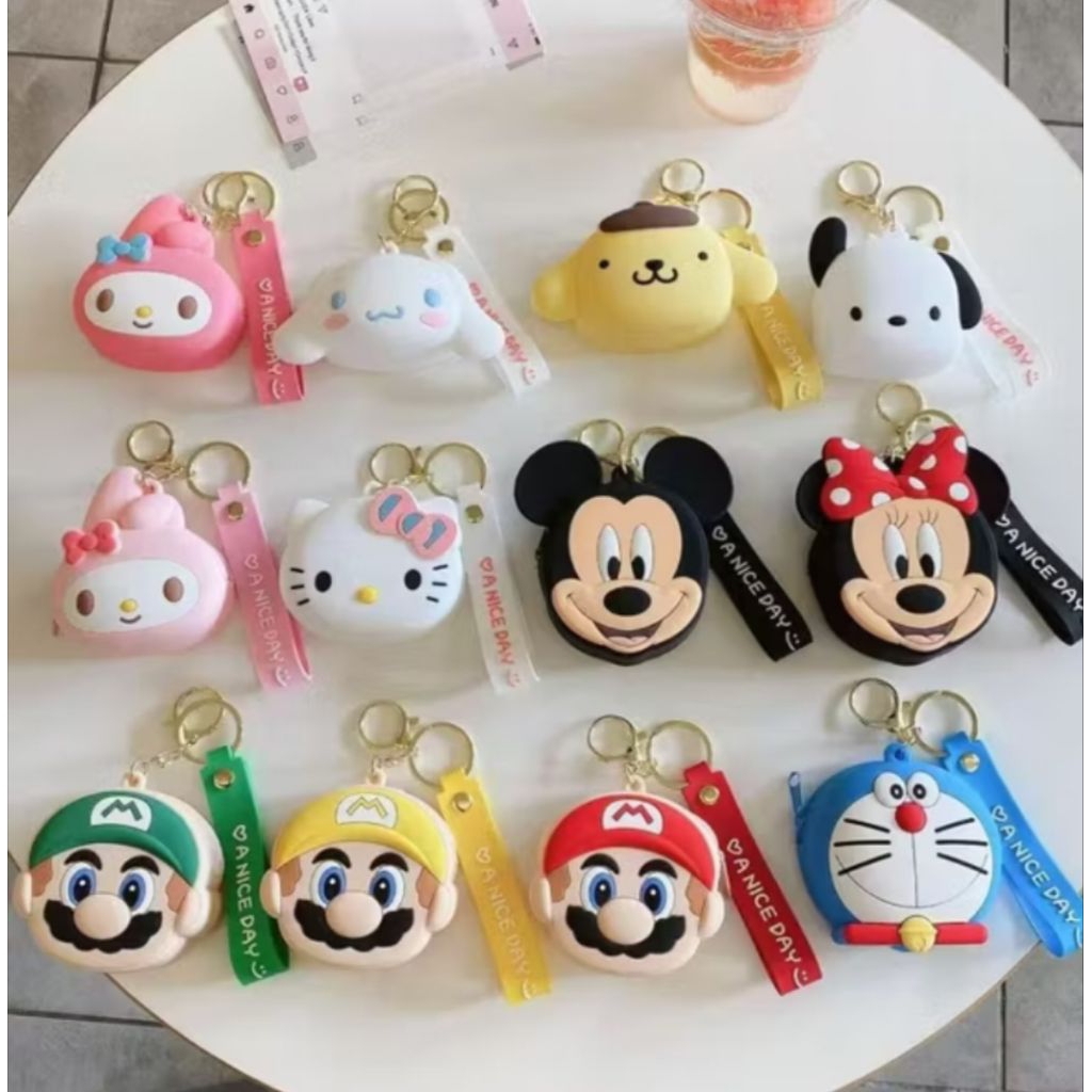 DOMPET KOIN MINI SILICON KARAKTER LUCU DENGAN RESLITING ANTI AIR