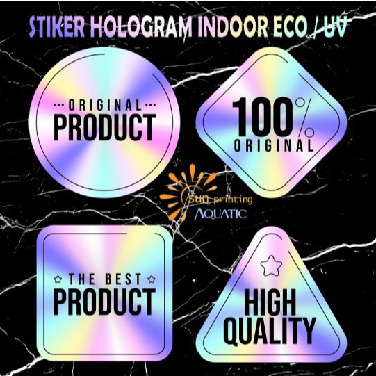 Stiker Label Hologram Print mesin UV Doff / Ecosolvent Glossy