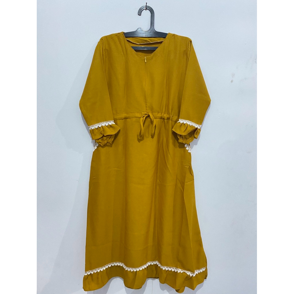 preloved gamis mustard