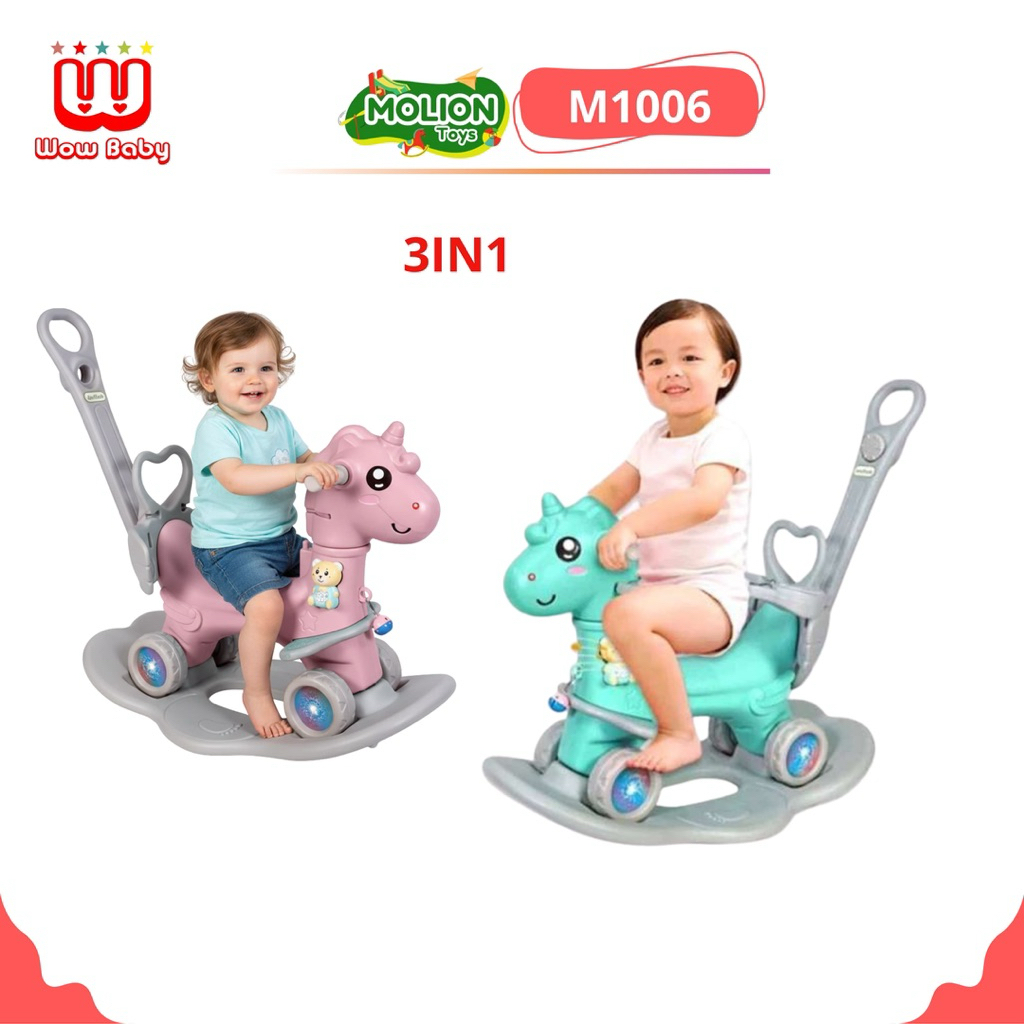 MOLION M - 1006 3 in 1 MAINAN KUDA KUDAAN 3IN1 MAINAN ANAK JUNGKAT JUNGKIT BALANCE HORSE MODEL ROCKI