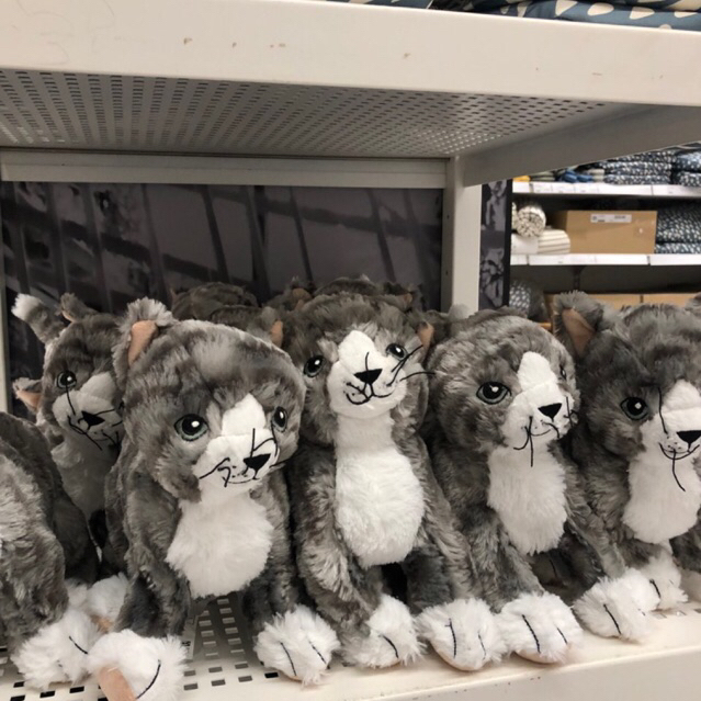 LILLEPLUTT - boneka kucing abu abu putih