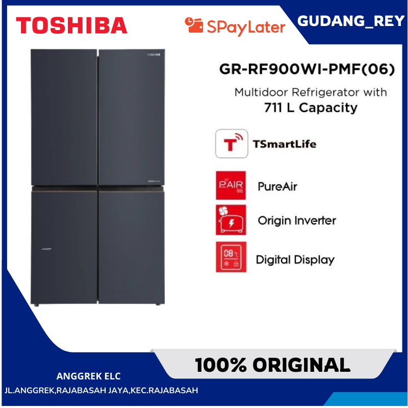 KULKAS Toshiba Kulkas Multi Door 4 Pintu 711L Inverter Hemat Listrik Freezer Besar GR-RF900WI-PMF-06