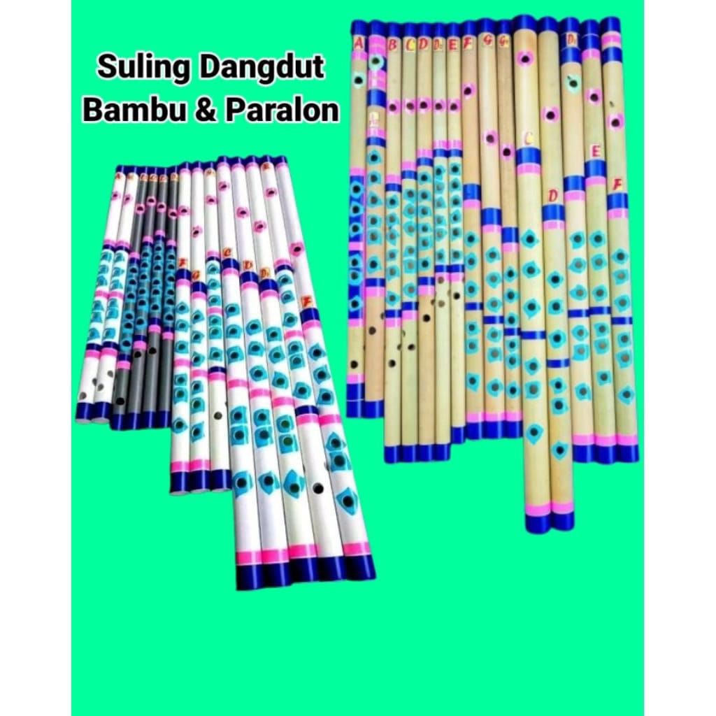 Seruling dangdut dari bahan bambu dan pipa paralon PVC bijian/eceran