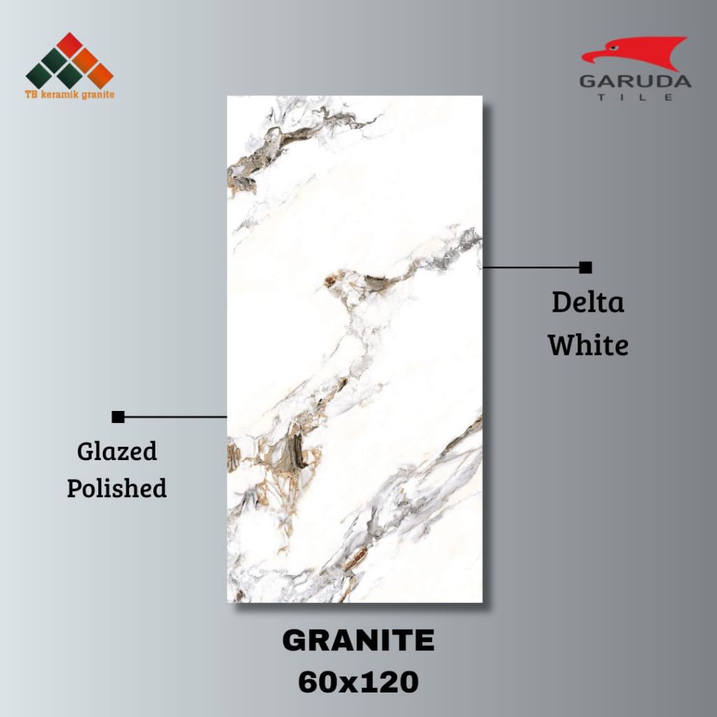 Granit 60x120 Delta White / Garuda Tile / Glazed Polish