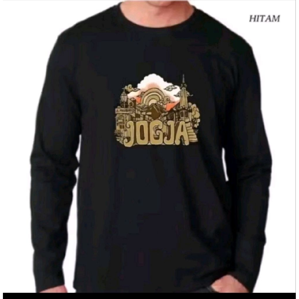 kaos OLEH OLEH JOGJAKARTA /Kaos Atasan Cewek LENGAN PANJANG JOGJA BATIK/ DEWASA UK M L XL XXL Motif 