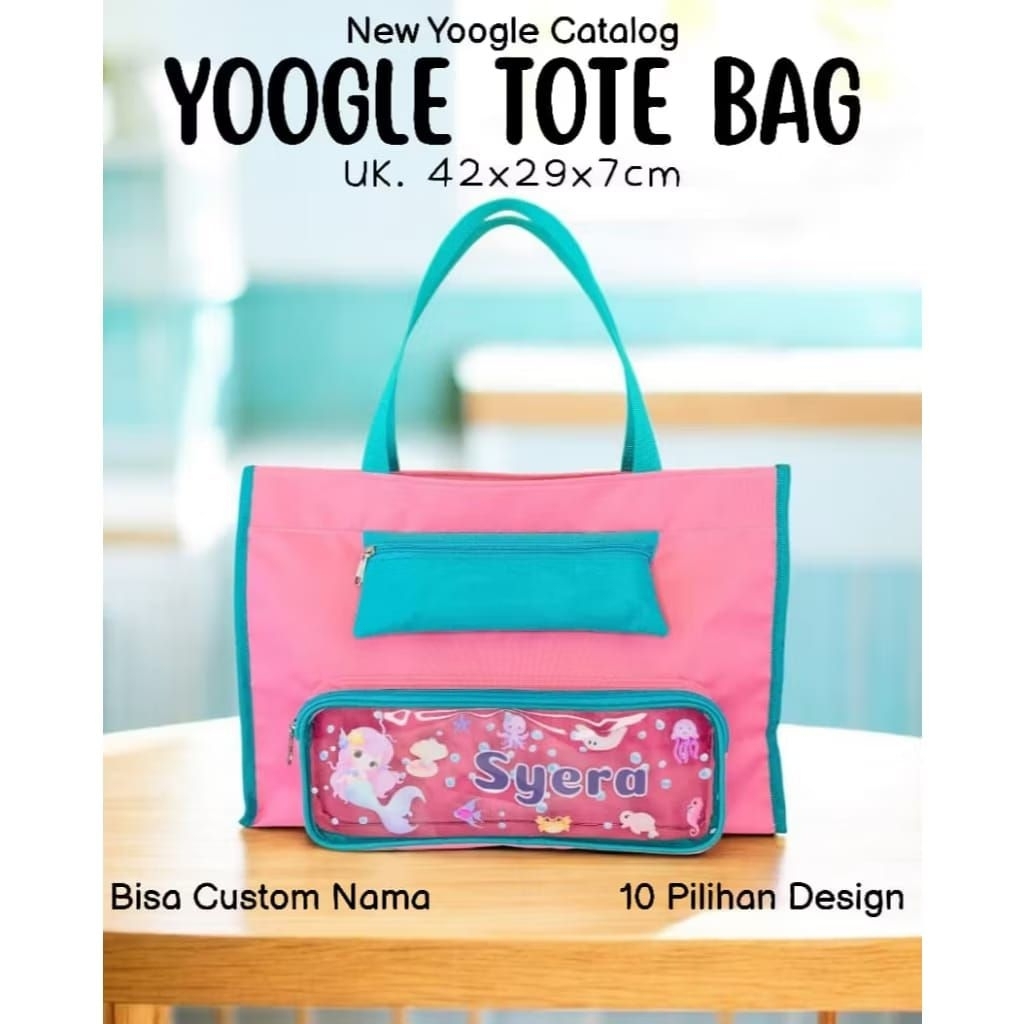SOUVENIR YOOGLE TOTE BAG | TAS LES BIMBLE ANAK | TOTE CUSTOM NAMA | FOLDER BAG DATA BAG | SOUVENIR U