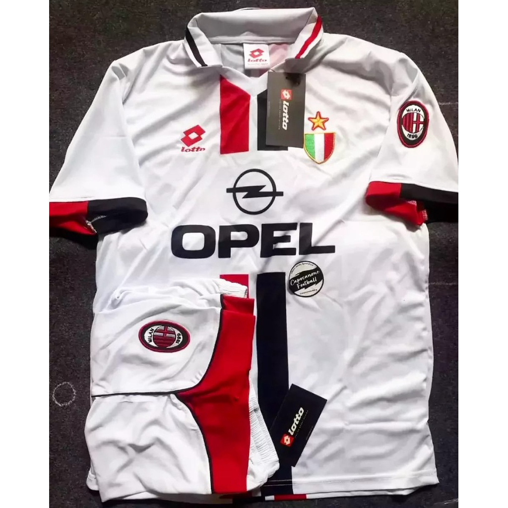 JERSEY AC MILAN RETRO 1996 1997 1998 1999 96 97 98 99 AWAY BLOKECORE SKENA Full Nameset celana