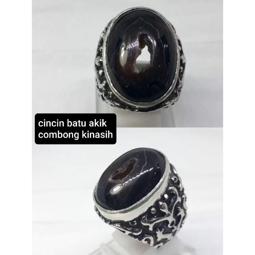CINCIN BATU COMBONG HITAM KINASIH LAWASAN NATURAL 100%