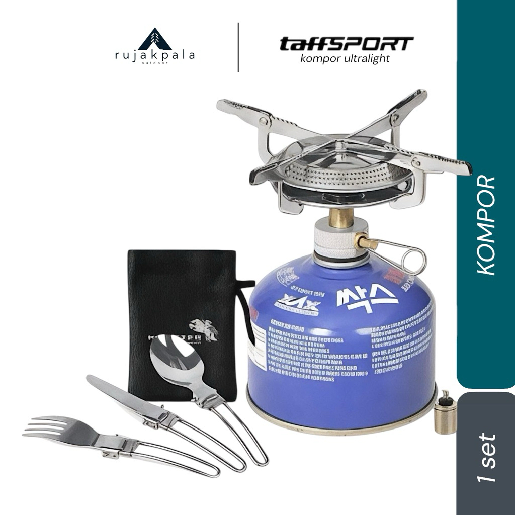 Kompor Portable Windproof Camping full set / kompor ultralight