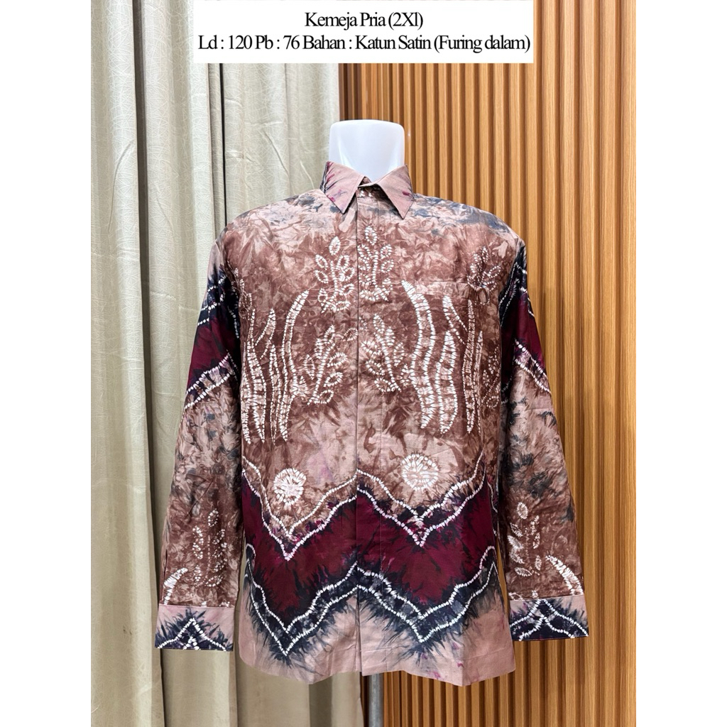 kemeja pria s katun satin