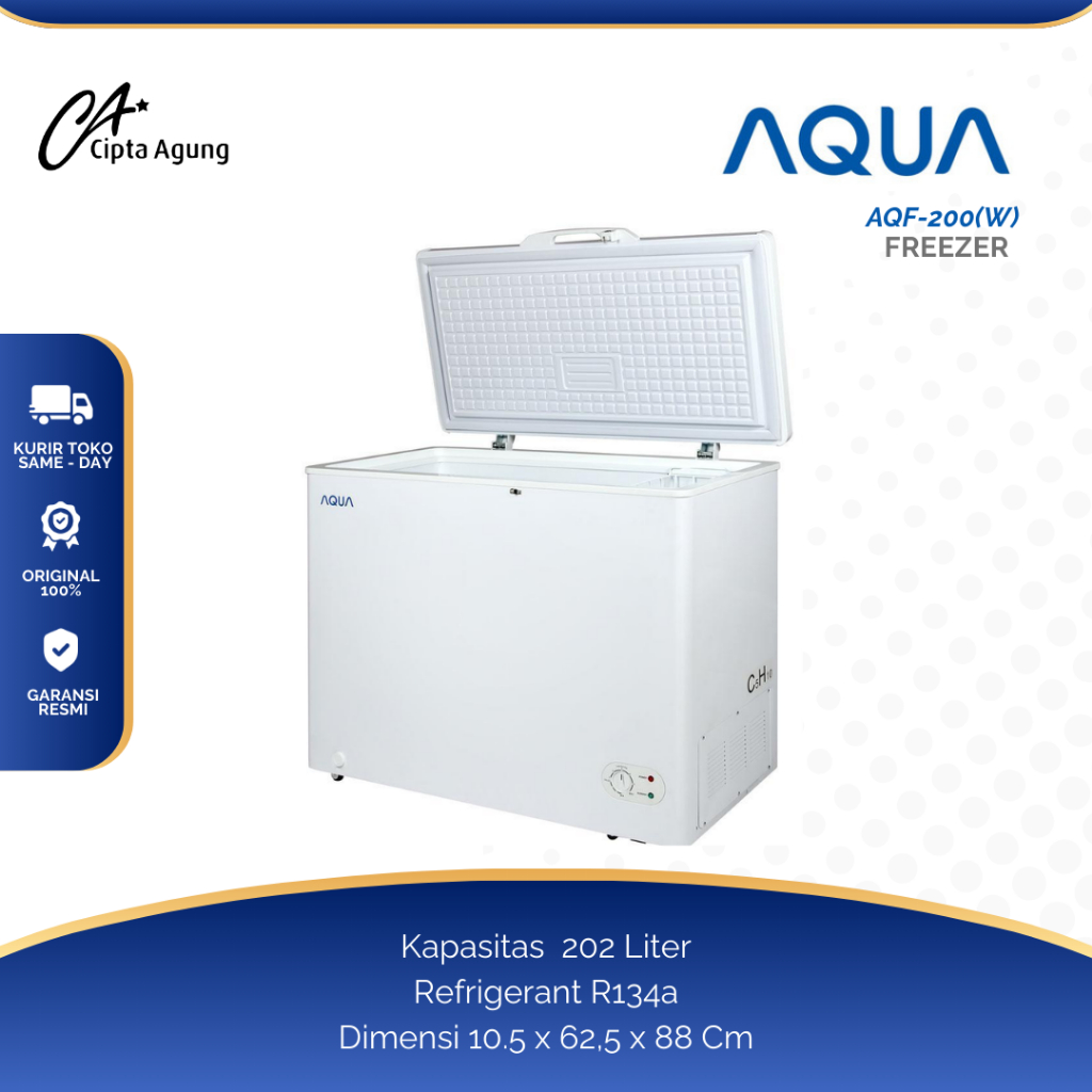 AQUA FREEZER BOX CHEST FREEZER 202L 202 LITER AQF200W AQF200 W  AQF-200W AQF 200 W  CHEEST FREEZER G